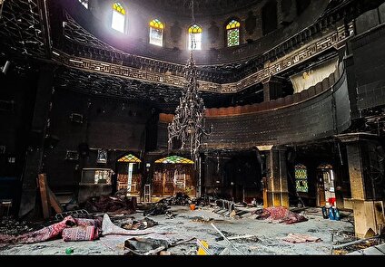 عکس / آتش زدن مسجد ابوذر تهران توسط اغتشاشگران