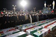 عکس/ مراسم وداع با شهدای امنیت در حرم امام رضا(ع)