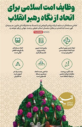 اینفوگرافیک/ وظایف امت اسلامی برای اتحاد از نگاه رهبر انقلاب